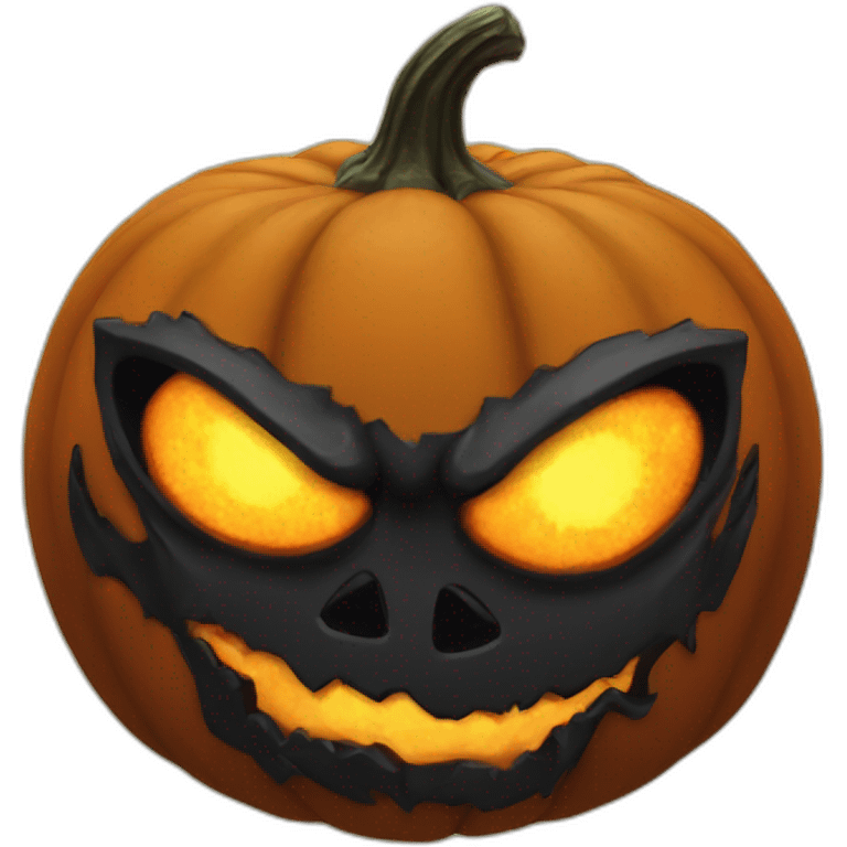 Blackfire pumpkin head with demon eyes emoji