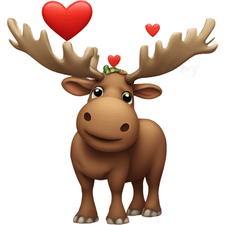 Moose, turtle, red hearts emoji