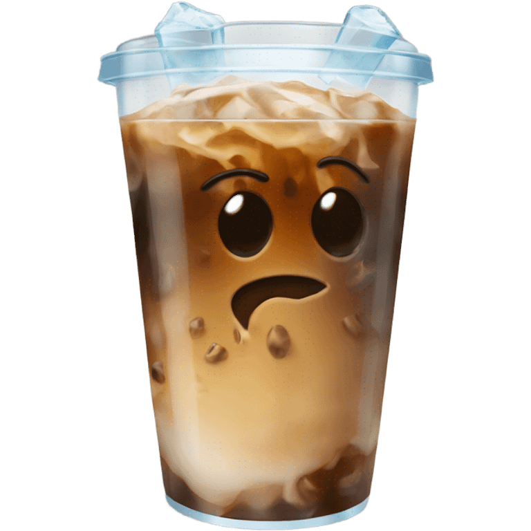 iced coffee with ice in a see through cup emoji