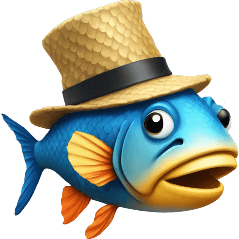 Fish with bink hat emoji