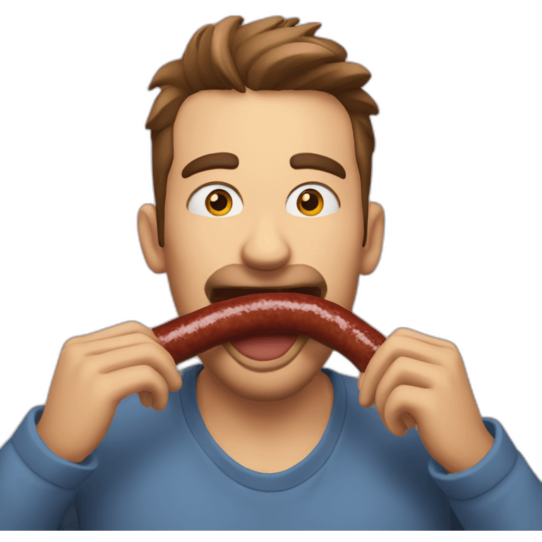 having a saussage in mouth emoji