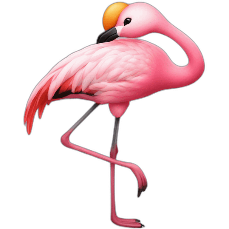 Flamingo with beret emoji