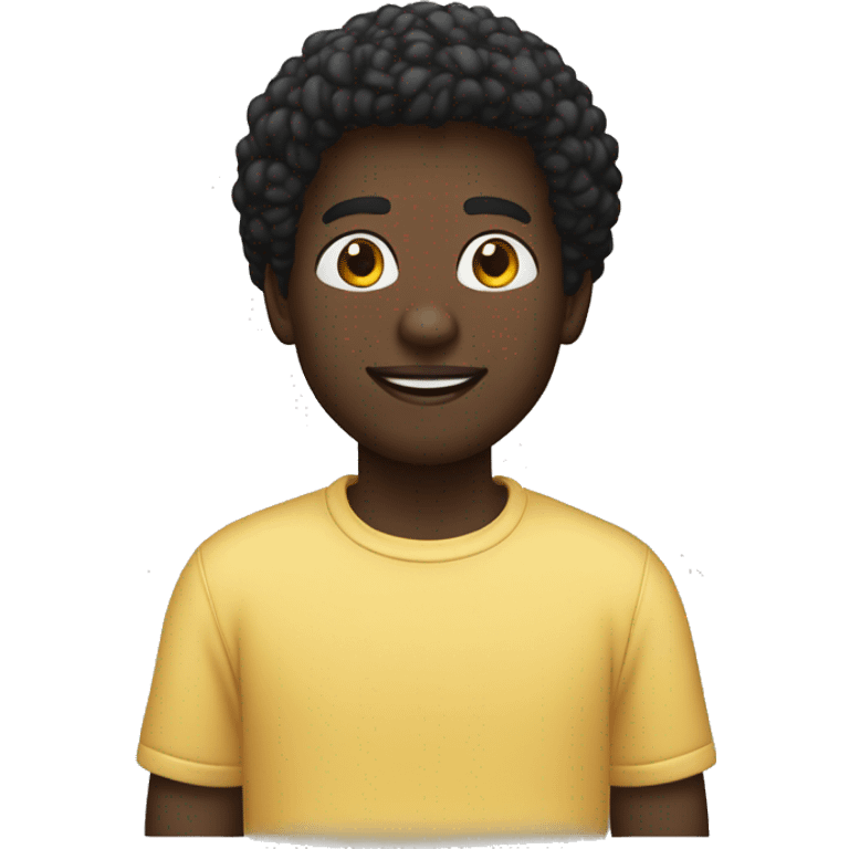 Menino negro com blusa de moletom Branco  emoji