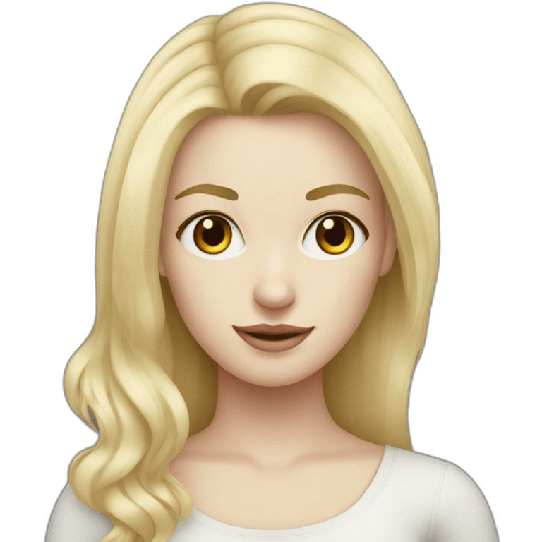 young pretty blond woman with pale skin  emoji