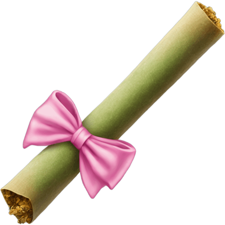 Rolled cbd joint with pink bow emoji