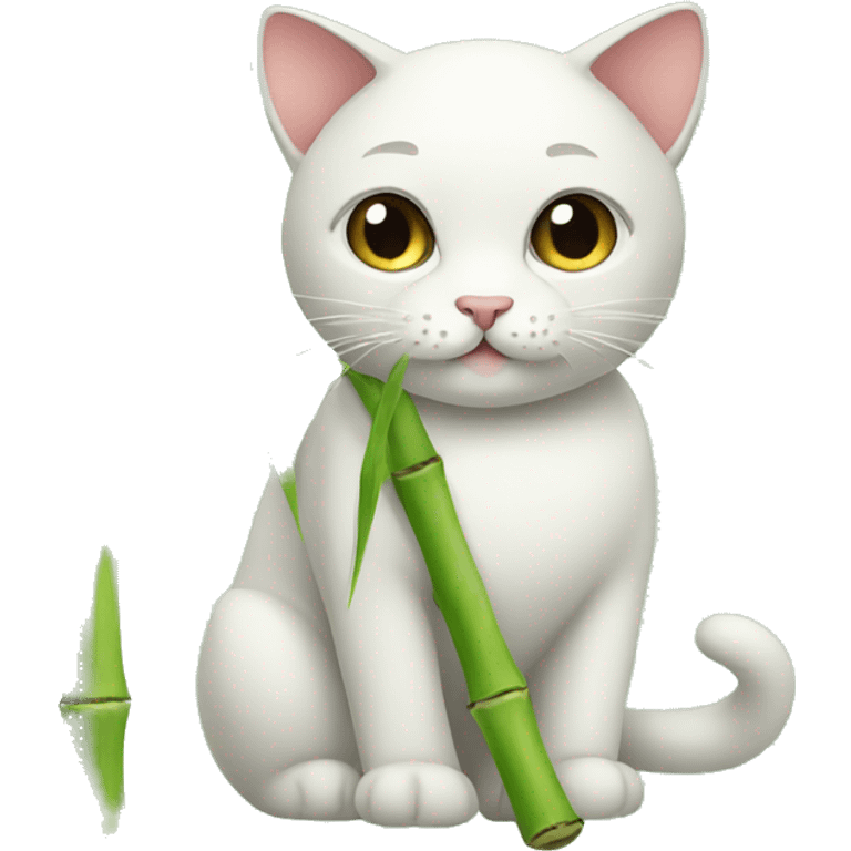 Cat with bamboo emoji