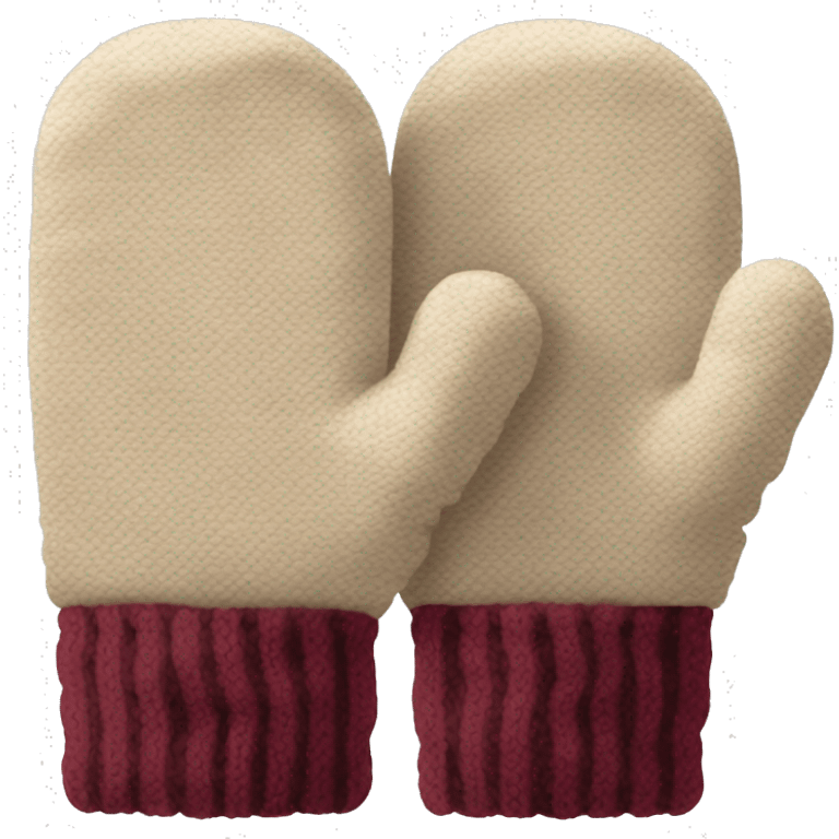 Beige and Burgundy mittens  emoji