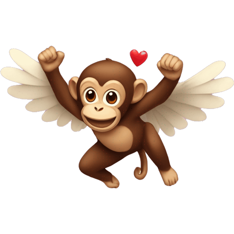 monkey flying on hearts emoji