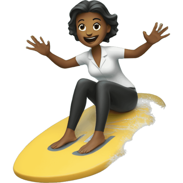 Lady riding a wave  emoji