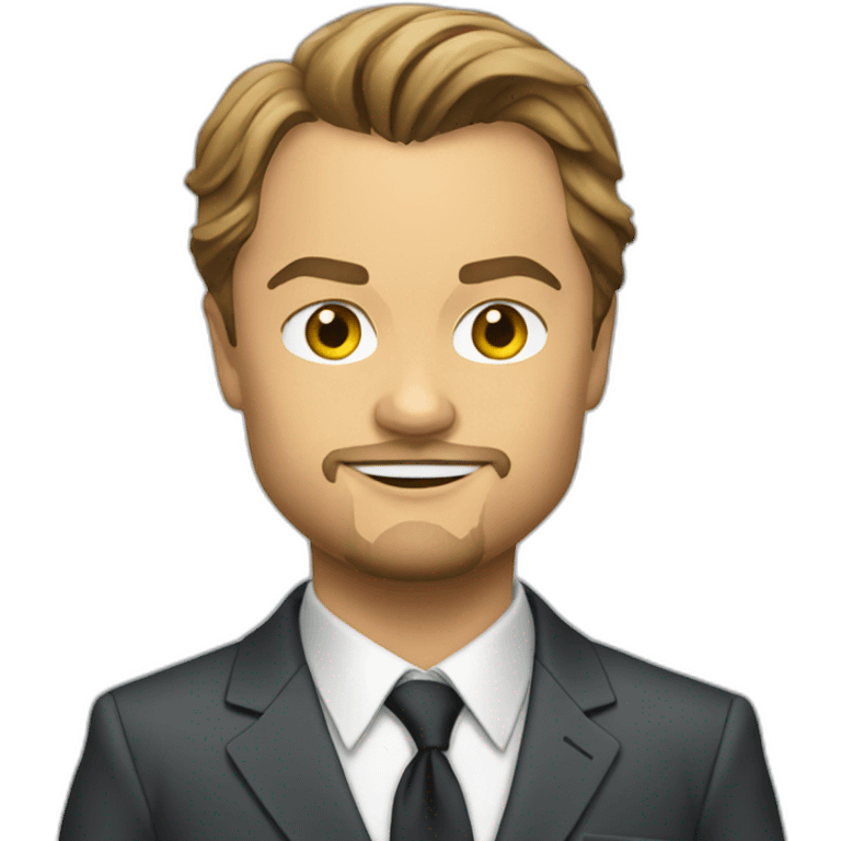 leonardo dicaprio cartoon wearing suit emoji