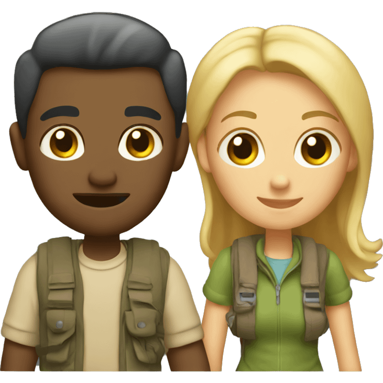 a camping couple emoji