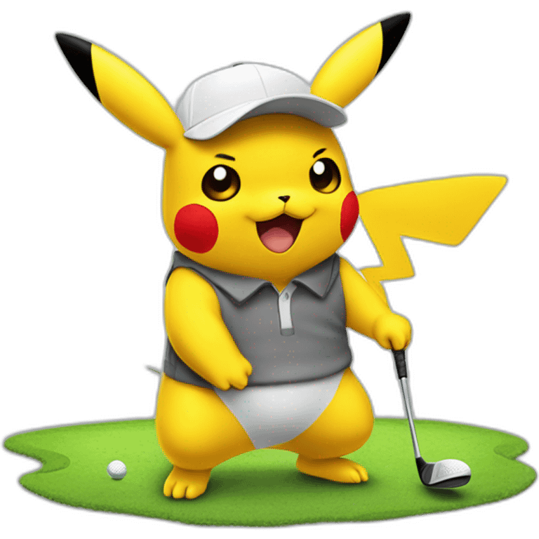 Pikachu qui joue au golf emoji