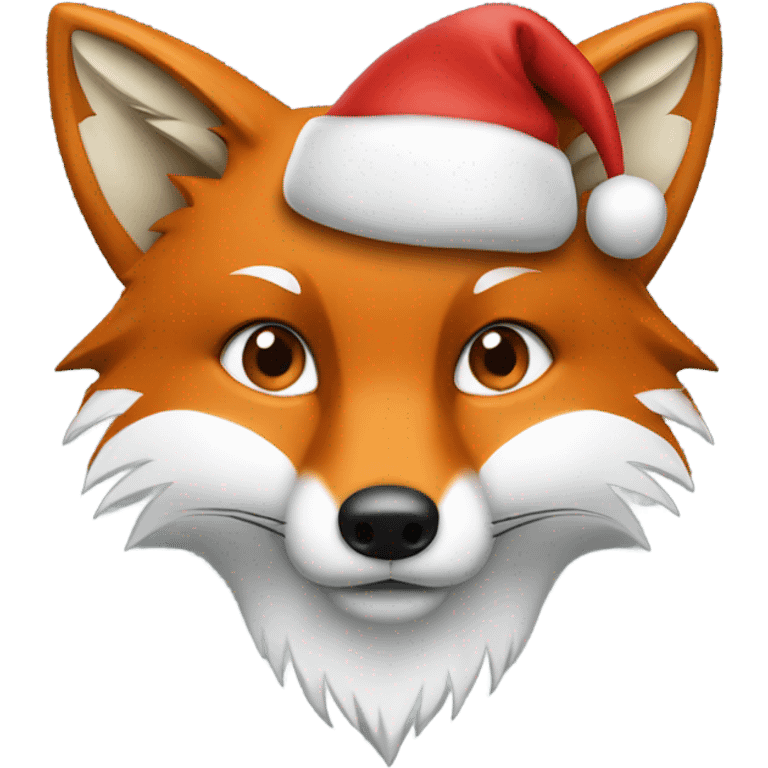 Fox with Santa hat emoji