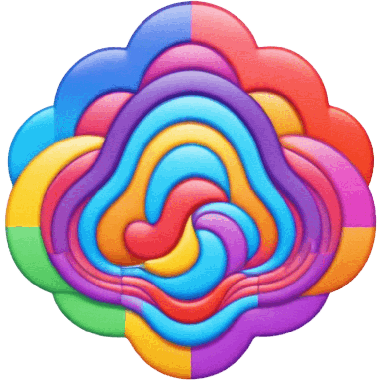 Psychedelic colored Border line emoji