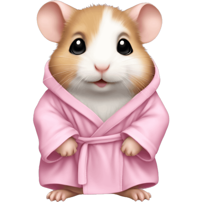 baby hamster in light pink robe full body emoji