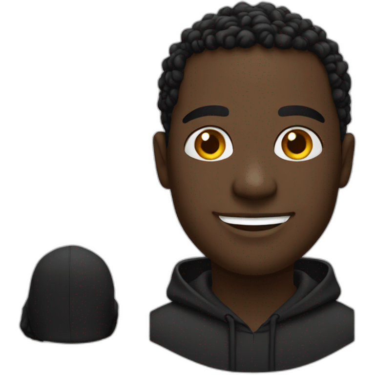 Black-dude-smiling-with-black-hoodie emoji