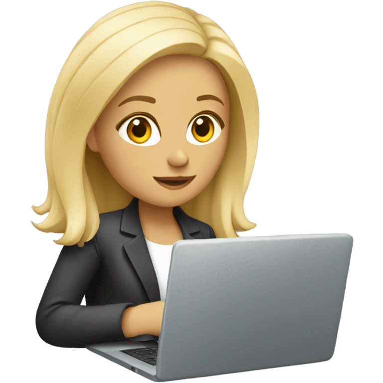 blonde freelancer with laptop  emoji