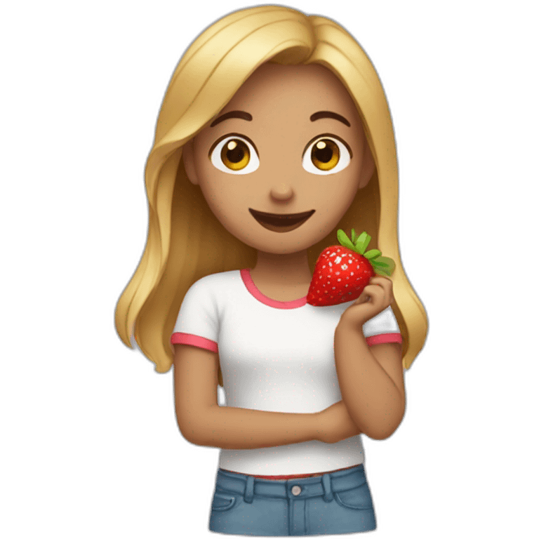 girl that loves strawberries emoji