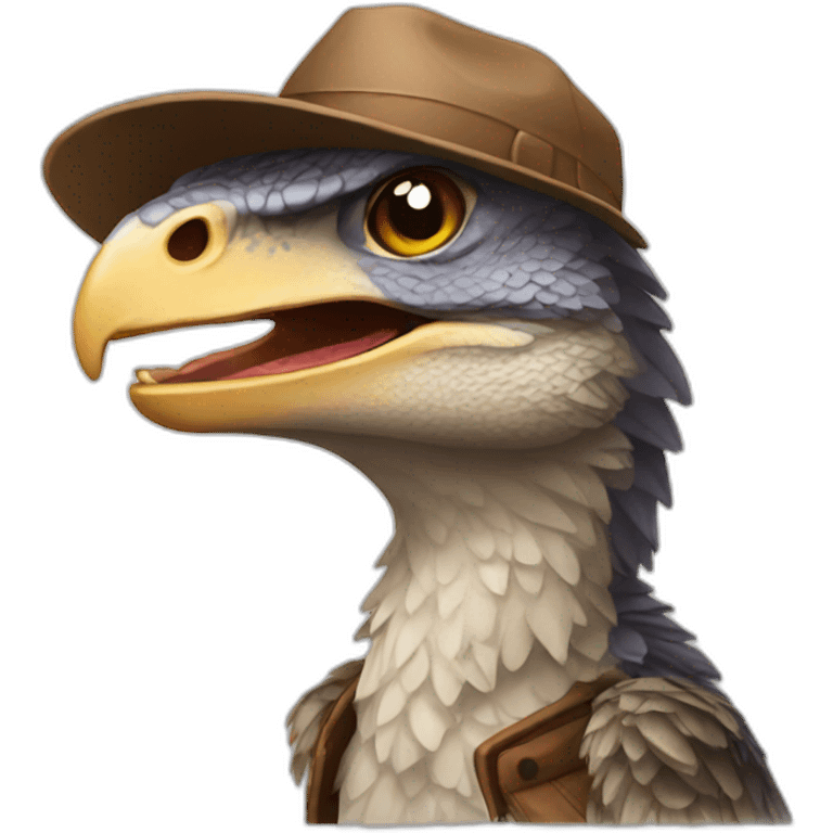 raptor with hat emoji