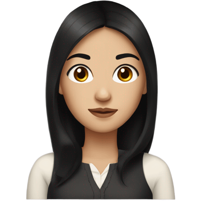 Russian woman with black hair and brown eyes emoji