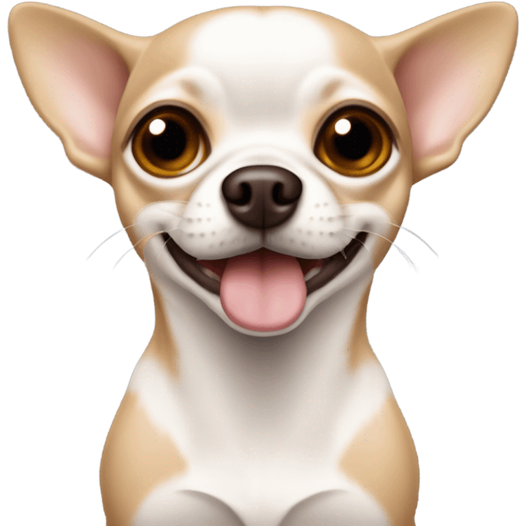 emoji perrita chihuahua blanca con cafe claro emoji