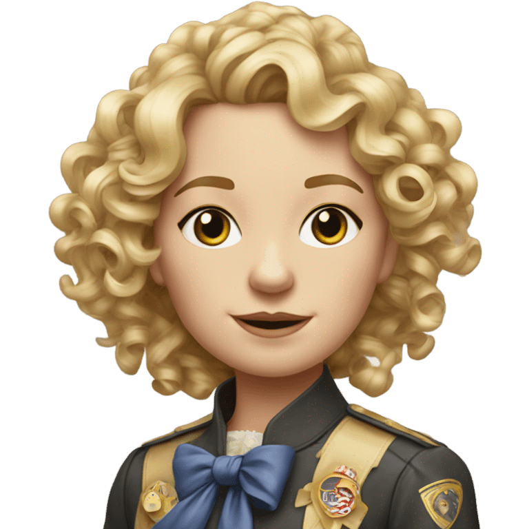 Nellie Olsen with blonde curls with ribbons very detailed and realistic emoji