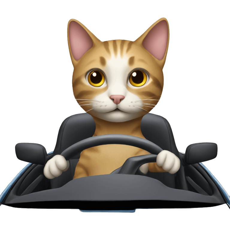 Cat driving a car  emoji