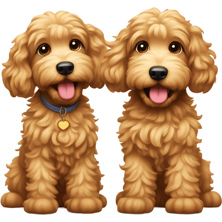 Two golden doodles emoji