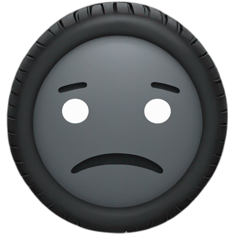 Tire-shaped sad face emoji