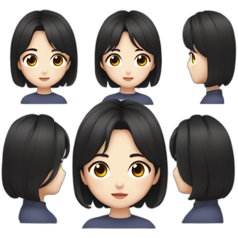 팍선영, dark hair, Korean, woman emoji