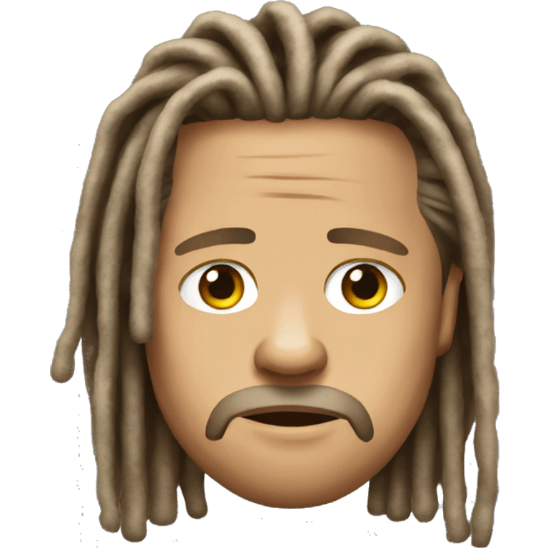 sad brad pitt with dreadlocks realistic emoji