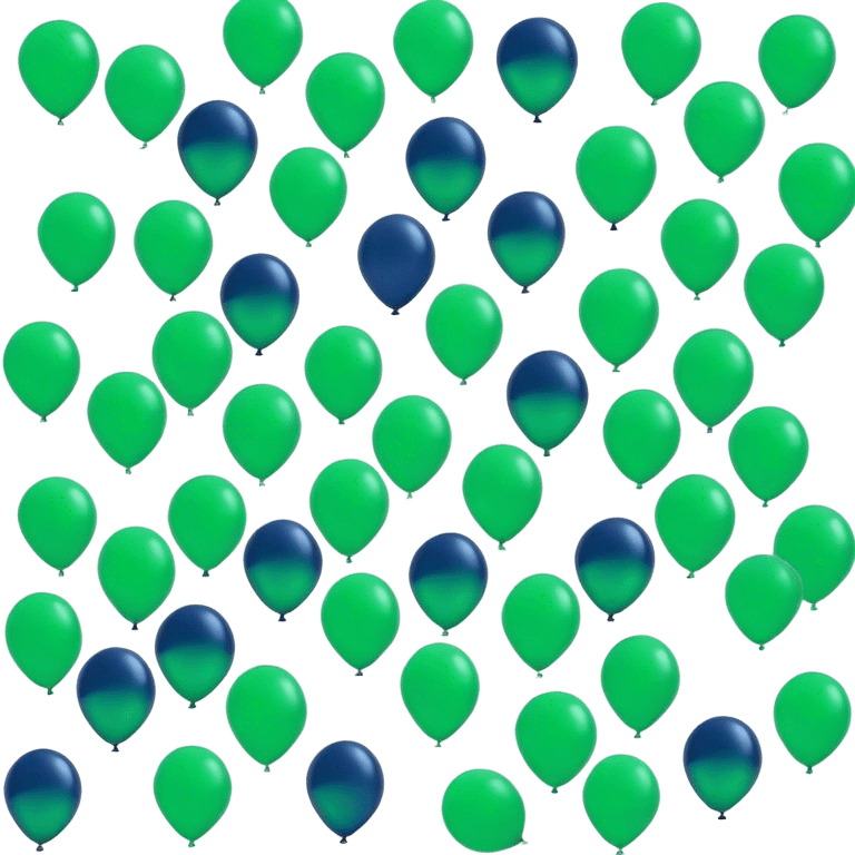 many of deep green and navy blue Baloons 4K emoji