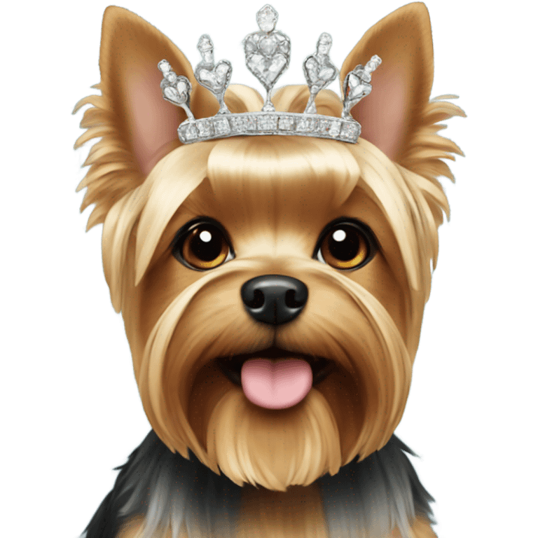 yorkshire terrier wearing a tiara emoji