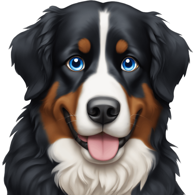 Bernese mountain dog with blue eyes emoji