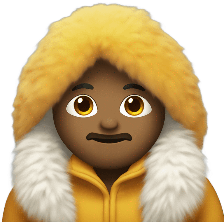 Mango wearing a fur coat emoji