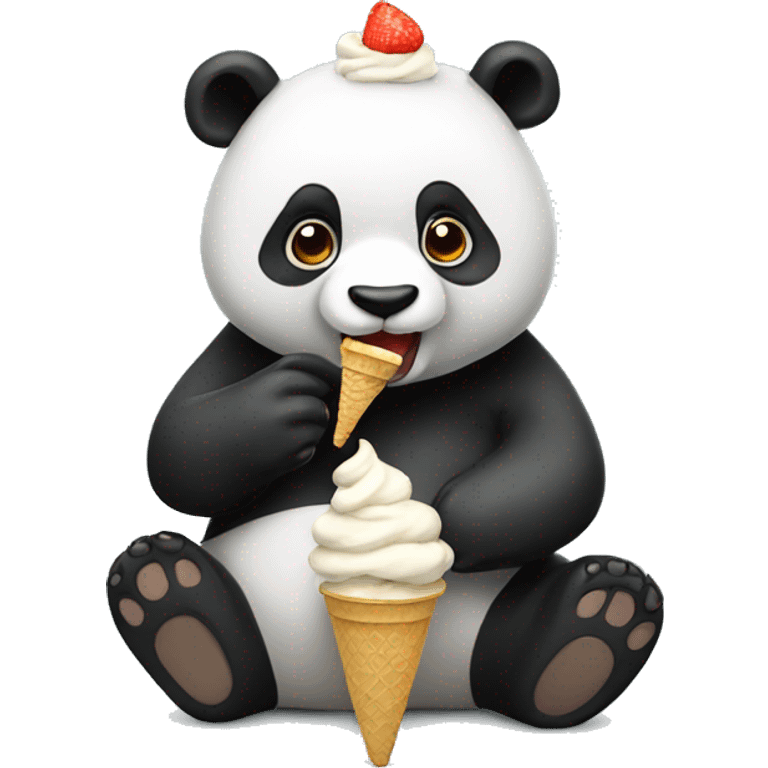 Panda eating ice cream emoji