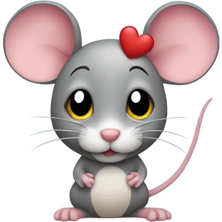 Mouse with hearts emoji