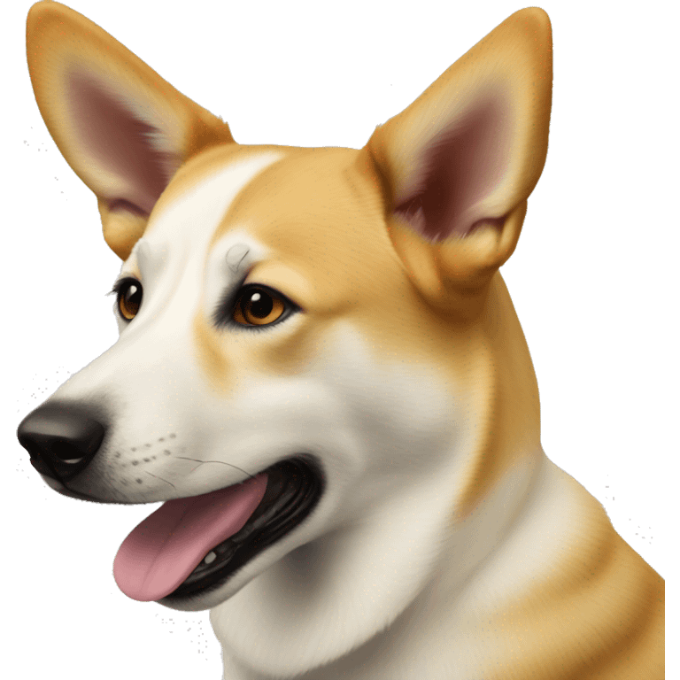 canaan dog with floppy ears emoji