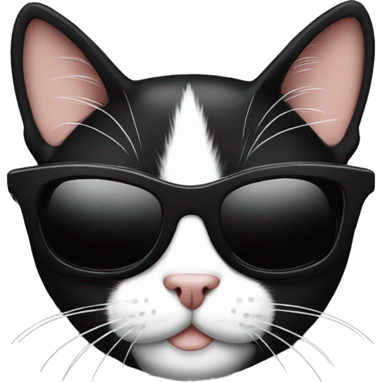 black and white cat with sunglasses emoji