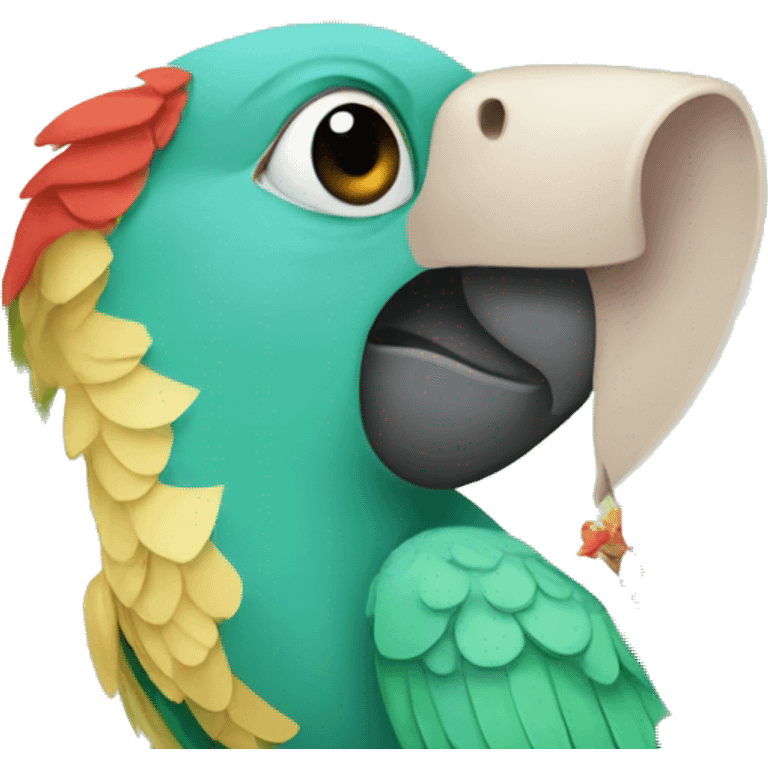 parrot with elephant ears emoji