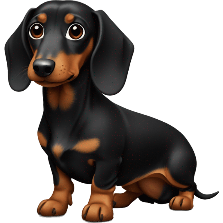 Black and tan dachshund dog emoji