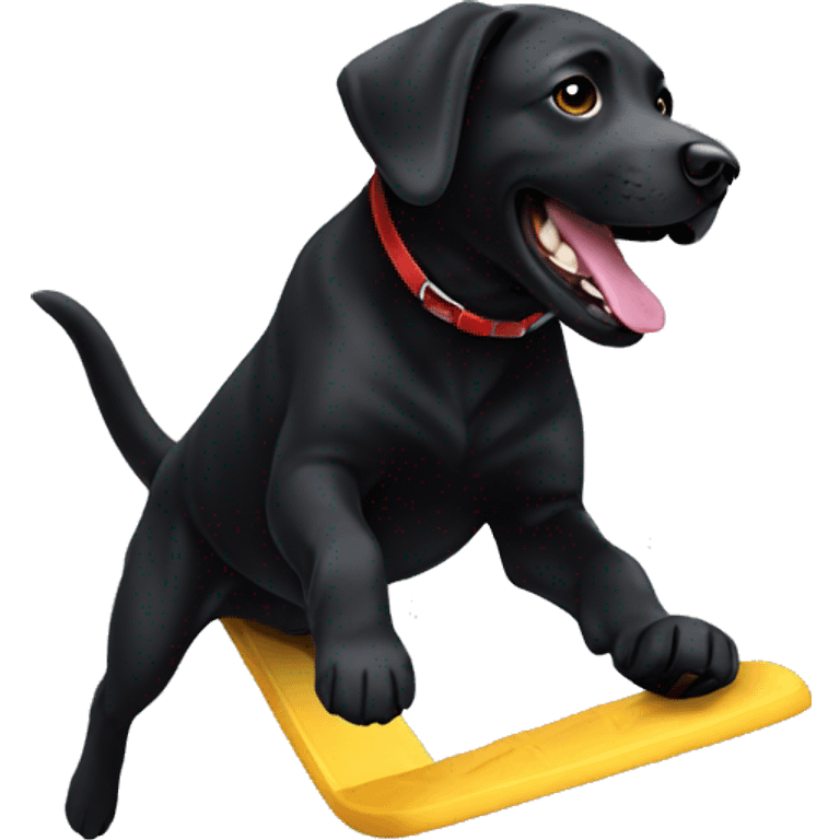 black lab doing a flip emoji