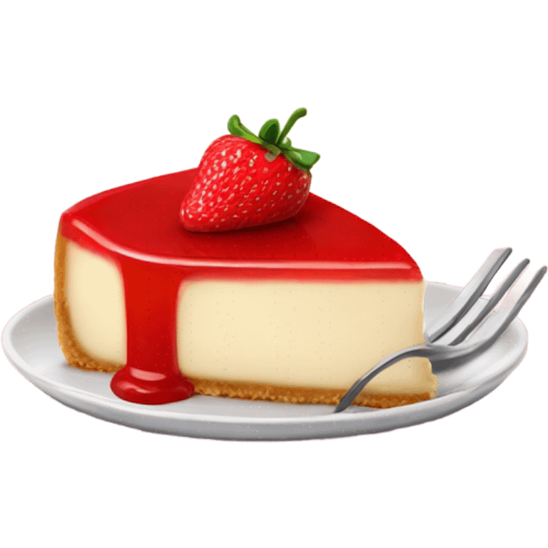 Cheesecake with strawberry sauce emoji