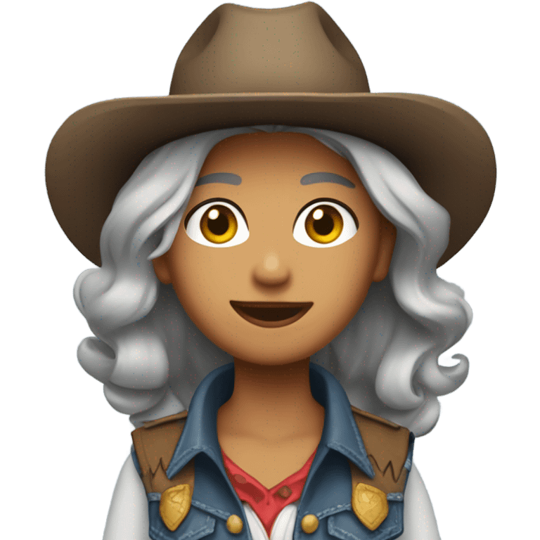 Gray hair cowgirl emoji