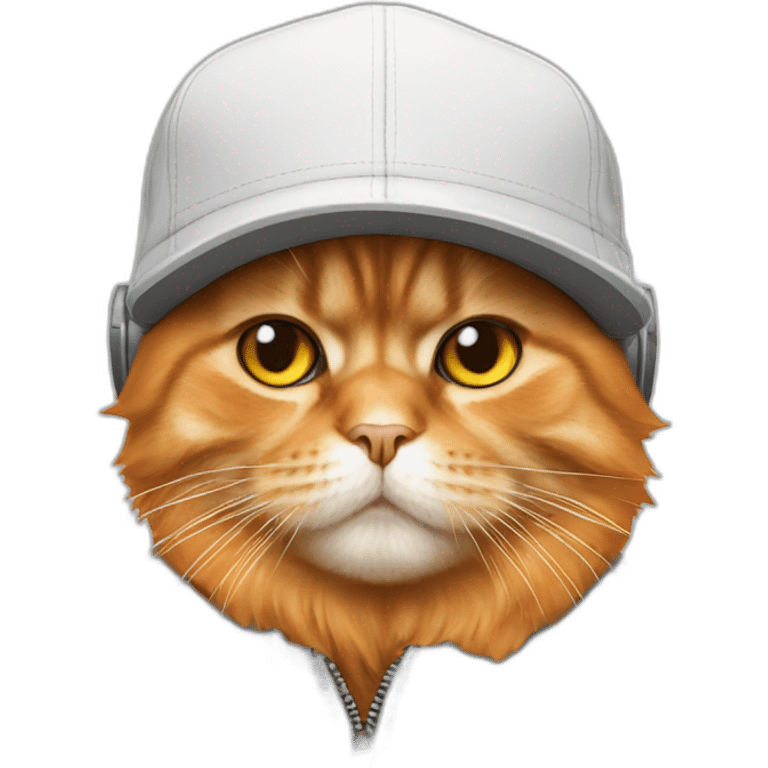 orange persian cat as a rapper emoji