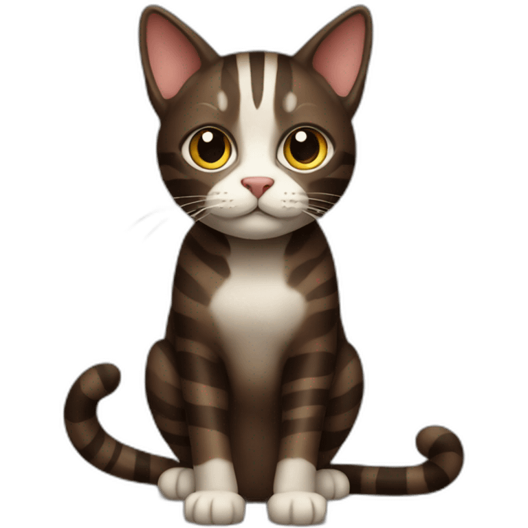 dark brown cat with stripes emoji