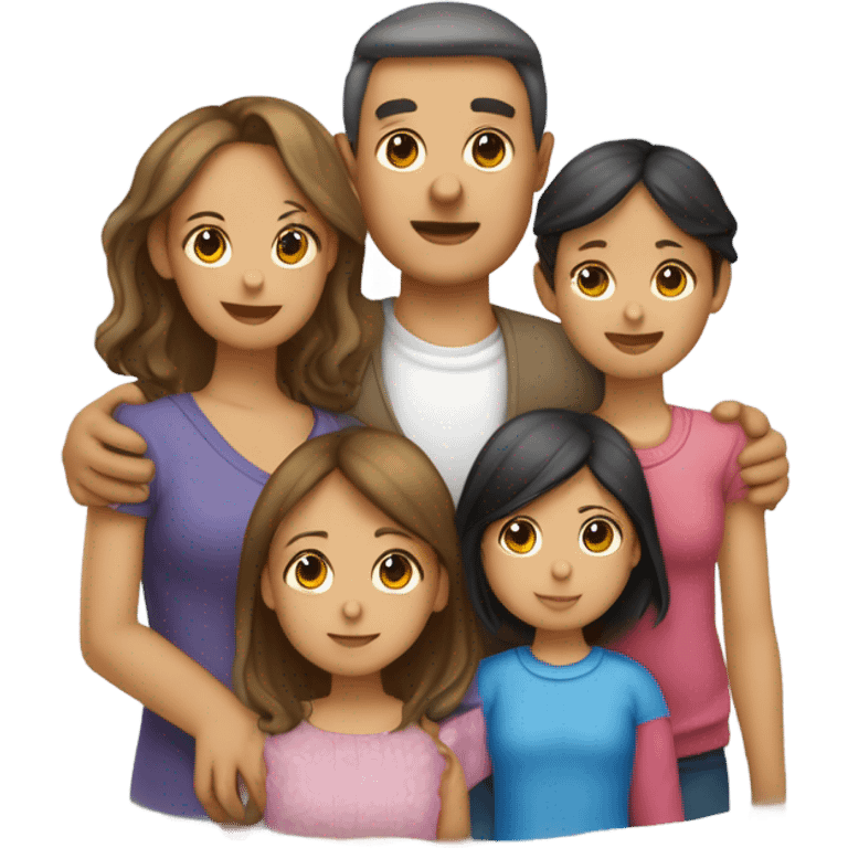 Familia de 10 personas papá mamá niña de 6 años niña de 15 años y bebe de 2 mese emoji