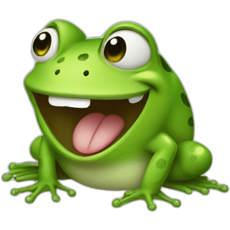 A frog laughing emoji