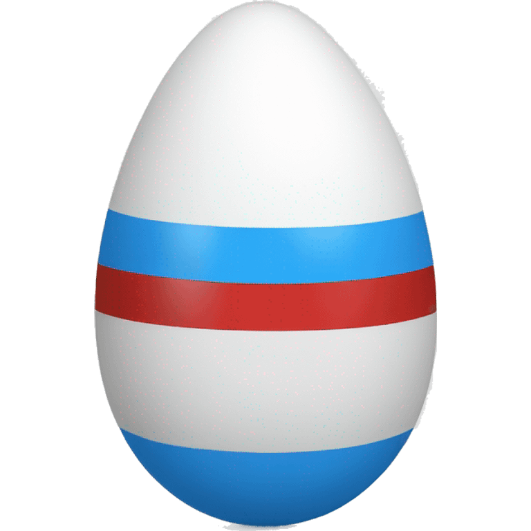 egg wrapped in white, blue and red foil emoji