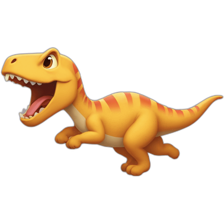 dinasour chasing baby emoji